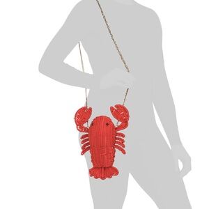 🦞 NWT Tommy Bahama Red Woven Wicker Lobster Bag